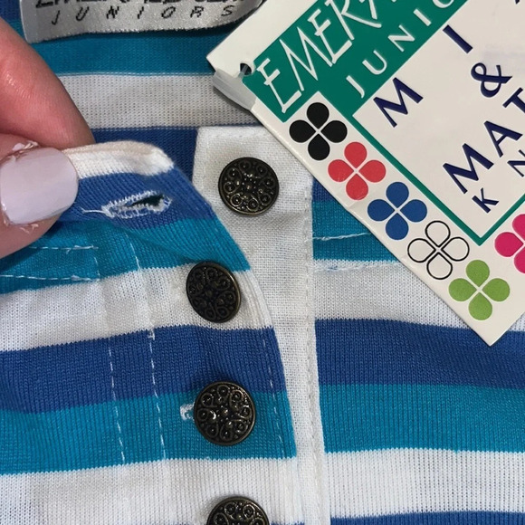 Vintage Emerald Club Juniors shoulder pads striped T-shirt - Picture 14 of 14